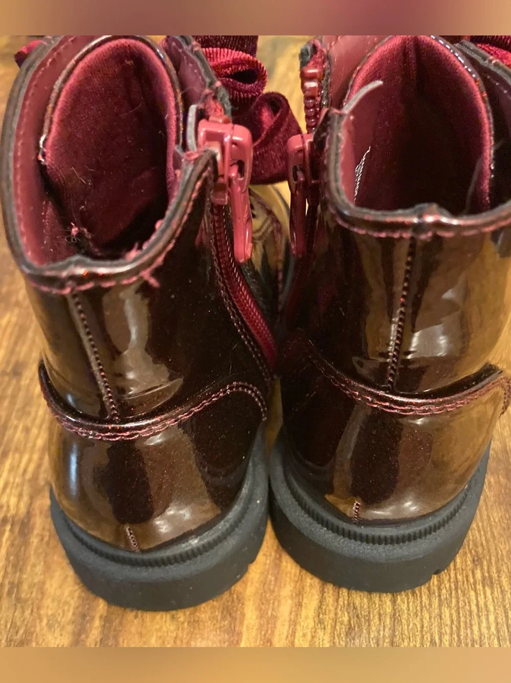 Cat & Jack Estes shimmer combat boots Size 7T